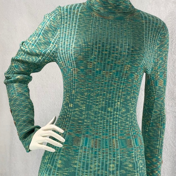 ANTHROPOLOGIE RIBBED TURTLENECK BUTTON SLEEVE S - Picture 2 of 16